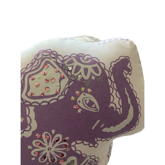 Pottery Barn Kids Purple Stella Elephant Pillow One Size Bohemian Sequins Whimsy - Picture 6 of 11